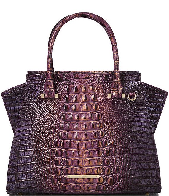 BRAHMIN Melbourne Collection Large Duxbury Crocodile-Embossed Dome Satchel  Bag, Dillard's