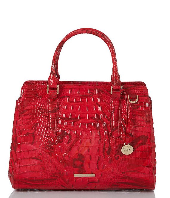 BRAHMIN Melbourne Collection Small Finley Red Flare Satchel Bag | Dillard's
