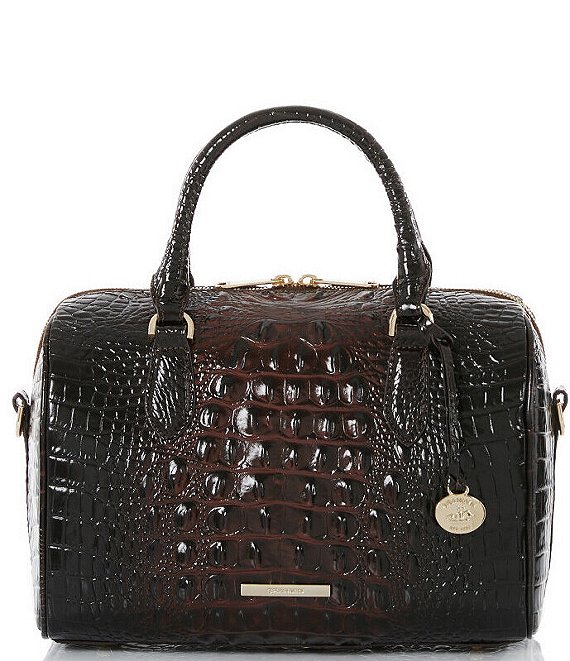 BRAHMIN Ombre Melbourne Collection Stacey Cocoa Top Zip Satchel