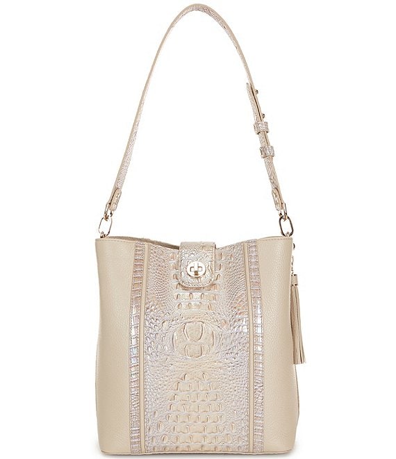 BRAHMIN Pearl Admire Collection Celina Bucket Bag, Pearl Admire - Image 1