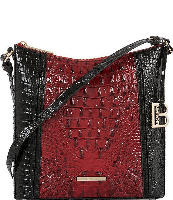 Vintage Brahmin embossed leather crocodile satchel shoulder bag