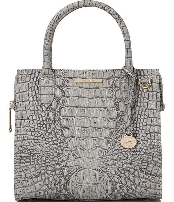 BRAHMIN Tetra Collection Fairest Grey Small Caroline Satchel Bag ...