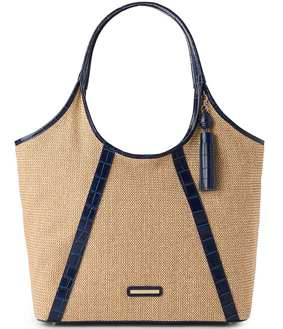 BRAHMIN Windswept Collection Iona Raffia Tote Bag