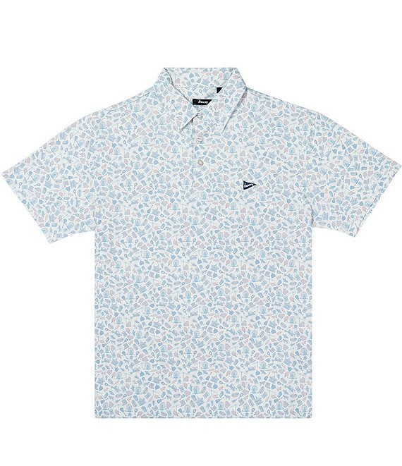 Breezy State Fair Printed Performance Short Sleeve Polo Shirt