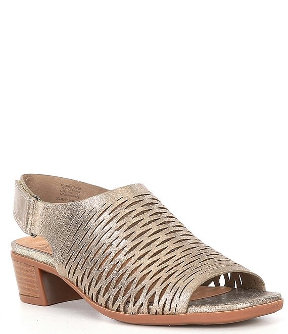 Brioso Mercer Perforated Webbed Leather Sandals