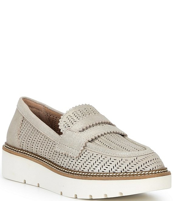 Brioso Samson Perforated Metallic Leather Loafers