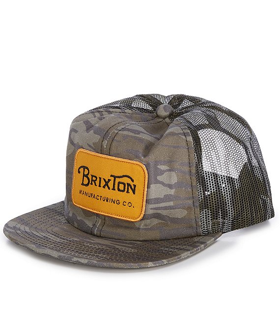 Brixton Grade Camo Print Front Logo Patch Trucker Hat | Dillard's