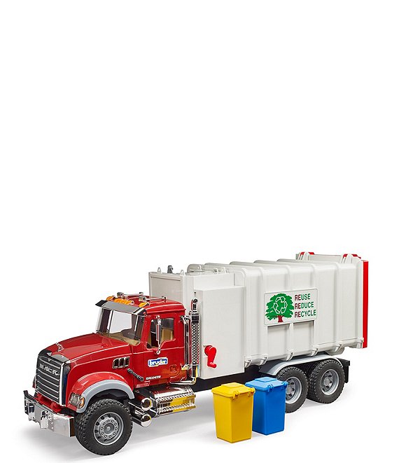 Bruder MACK Granite ゴミ収集車 ミニカー Bruder Mack Granite Side Loading Garbage Truck | Dillard's