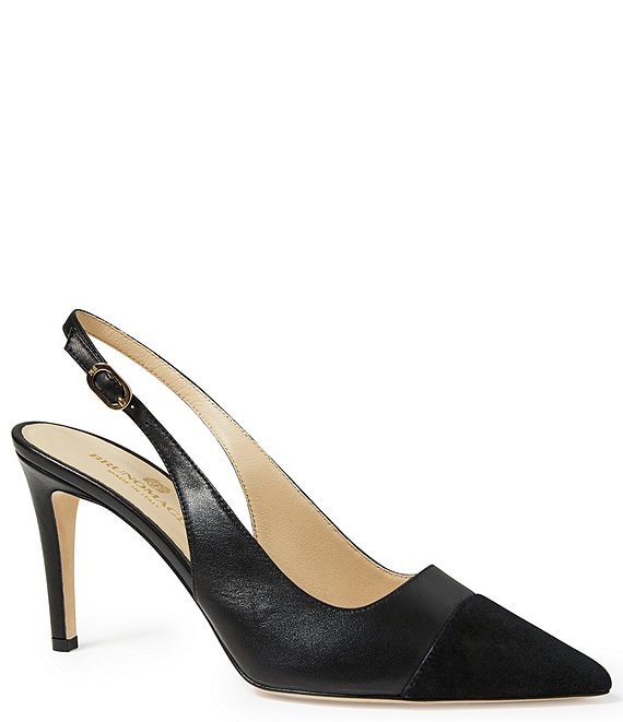 Bruno Magli Alina Leather and Suede Slingback Pumps Dillard s