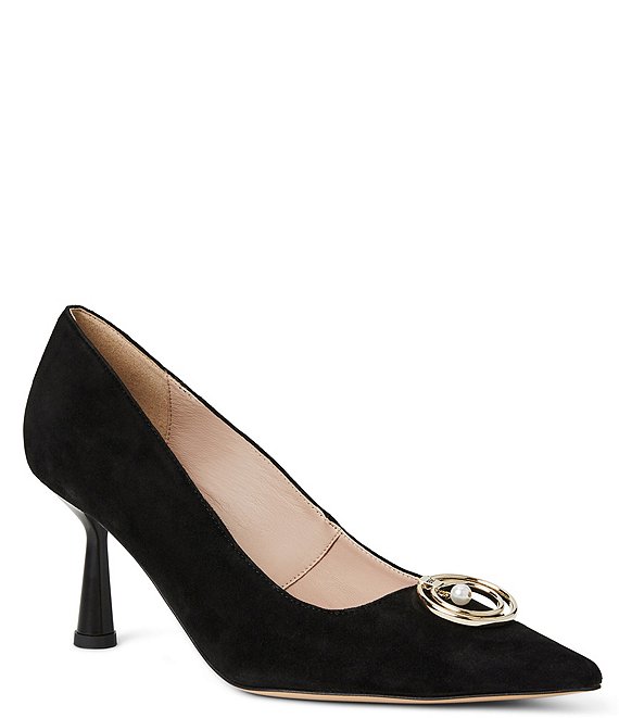 Bruno Magli Babette Suede Pearl Ornament Dress Pumps