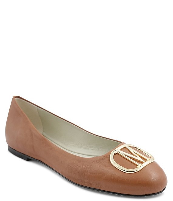 Bruno Magli Mimi Leather Logo Hardware Slip-On Flats | Dillard's