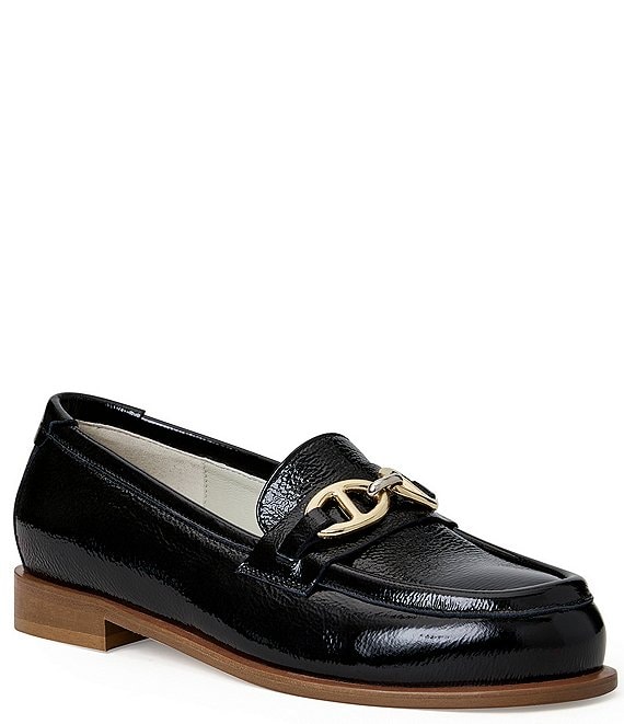 Bruno Magli Sasha Crinkle Patent Leather Chain Bit Loafers | Dillard's