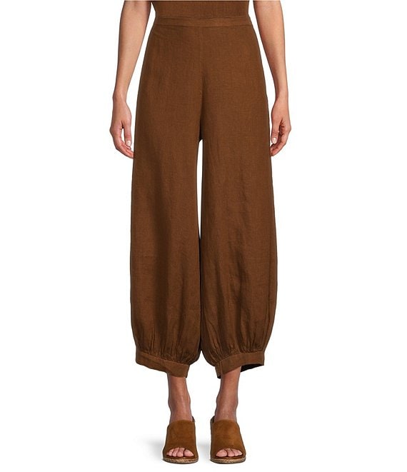 Bryn Walker Campa Light Linen Balloon-Leg Coordinating Cropped Pants ...