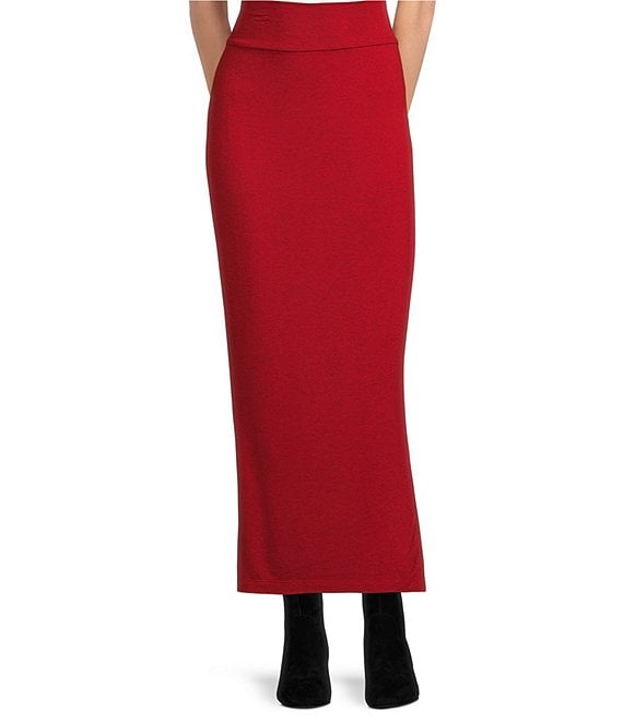 Bryn Walker French Terry Flat Front Midi Pencil Skirt, Jester - Image 1