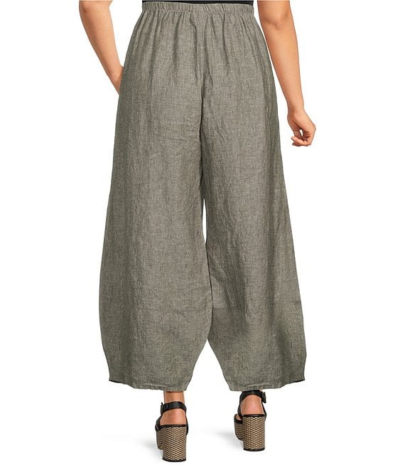 Bryn Walker Plus Size Oliver Cross-Dyed Linen Elastic Waist