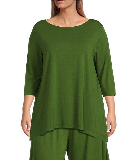 Bryn Walker Plus Size Piera Organic Bamboo Cotton Crew Neck Elbow ...