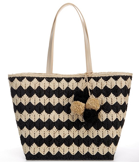 Amazon.com: Straw Beach Bag Woven Tote Bag With Zipper Summer Handbag  Handmade Straw Tote (#1) : Clothing, Shoes & Jewelry