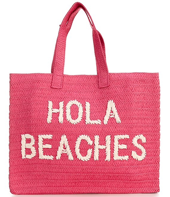 Btb Los Angeles Hola Beaches Straw Tote Bag