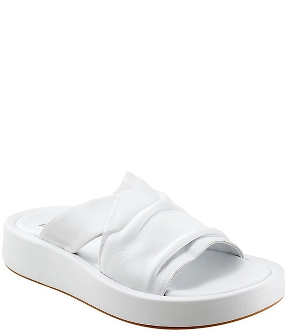 Bueno Harper Ruched Leather Platform Slides | Dillard's