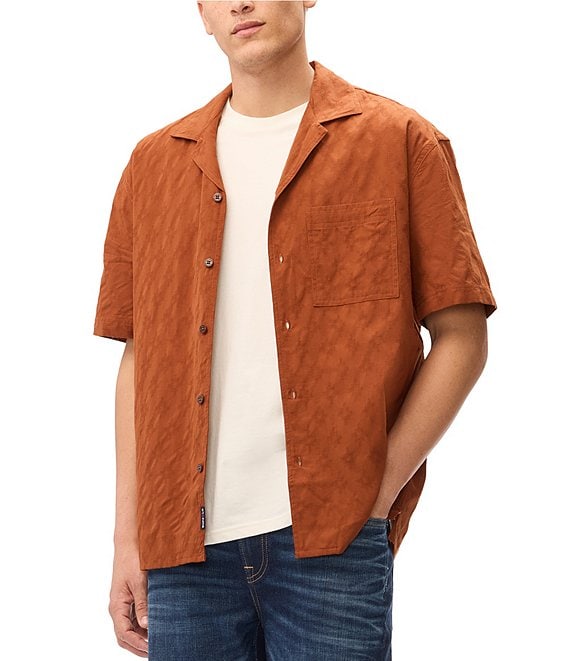 Buffalo David Bitton Short Sleeve Subtle Textured Pattern Sonix Shirt