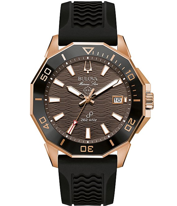 Bulova Men's Marine Star Precisionist Multifunction Black Silicone Strap  Watch