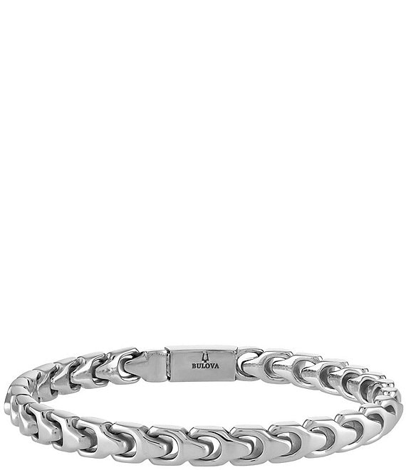 Bulova men's chain bracelet in stainless steel discount