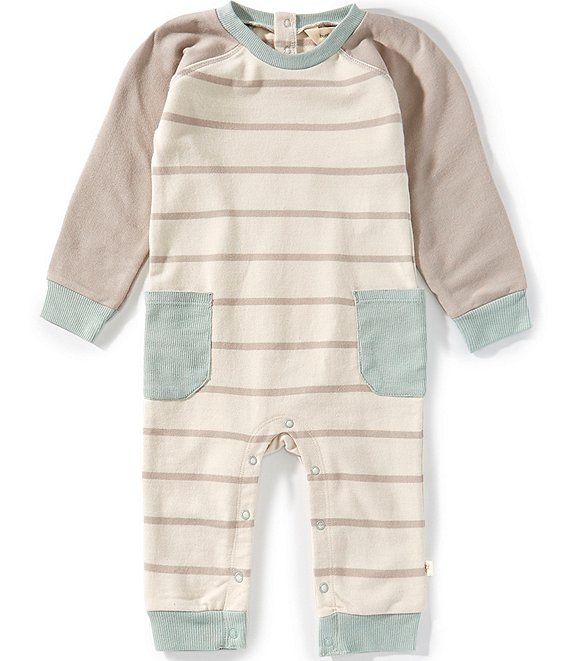Burt's Bees Baby Boys Organic Cotton Basic Stripe Jumpsuit