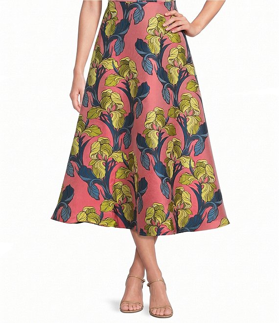 Buru Laura Jacquard Textile A Line Coordinating Midi Skirt