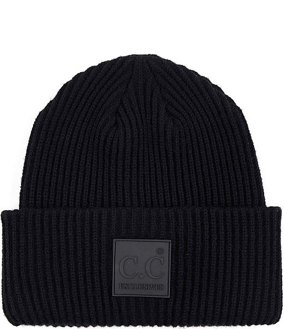 C.C. BEANIES Solid Ribbed Knit Beanie