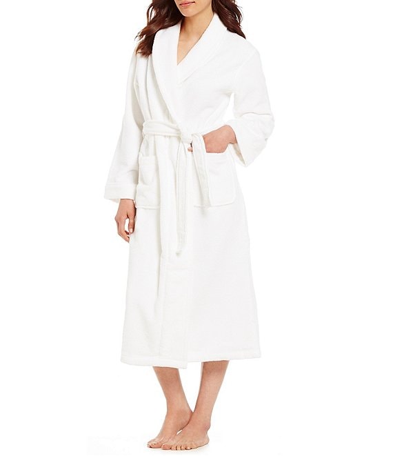 Color:White - Image 1 - Spa Essentials by Sleep Sense Long Cozy Terry Wrap Robe