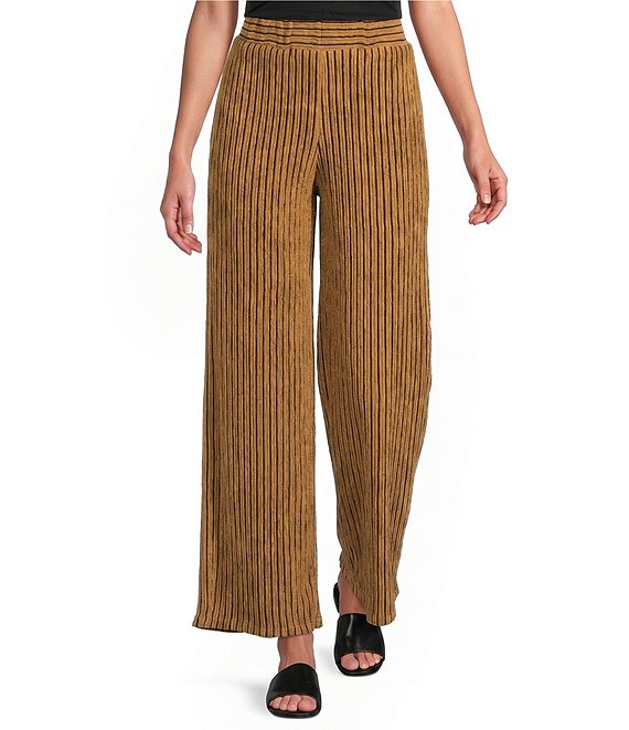 Calessa Knit Stripe Comfort Pull-On Pants