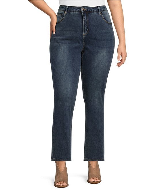 Calessa Plus Size Straight Leg Jeans | Dillard's