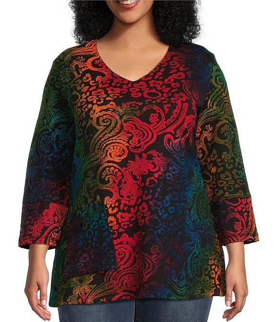 Dillards plus size tunic on sale tops