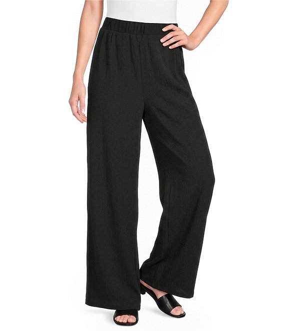 Calessa Textured Knit Wide Leg Pull-On Pants