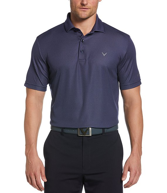 Callaway Pro Spin Chevron Jacquard Short Sleeve Golf Polo Shirt | Dillard's