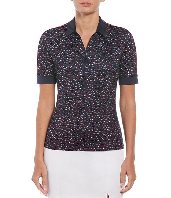 Callaway Chevron Print Short Sleeve Golf Polo Shirt | Dillard's