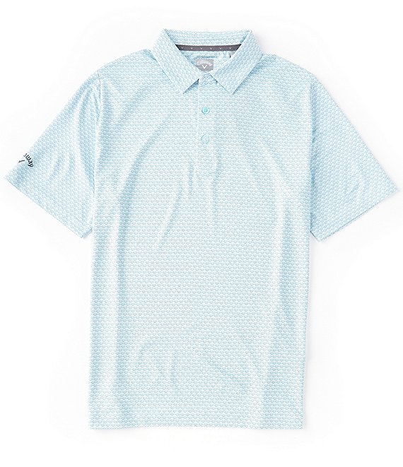 Callaway Knit Short Sleeve Ombre Chevron Print Polo Shirt | Dillard's