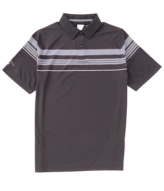 Callaway Knit Short Sleeve Ventilated Stripe Polo Shirt | Dillard's