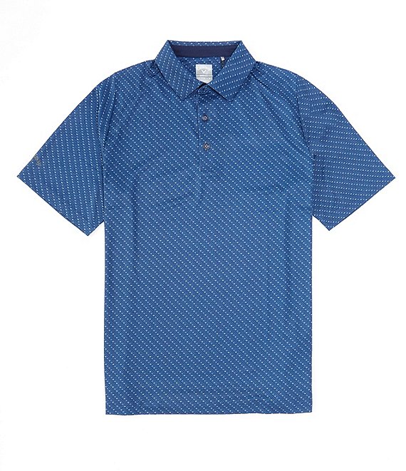 Callaway Short Sleeve Chevron Printed Twill Swing Tech Polo Shirt