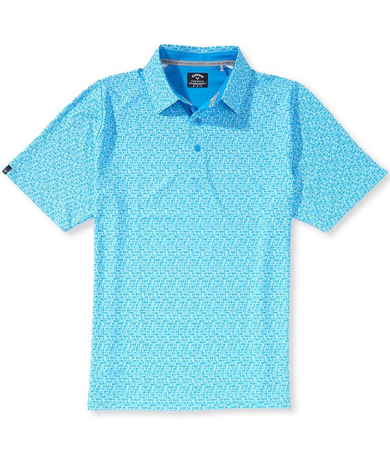 Callaway Short Sleeve Gingham Print Golf Polo