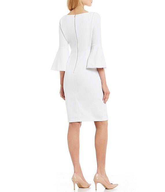 white bell sleeve dress