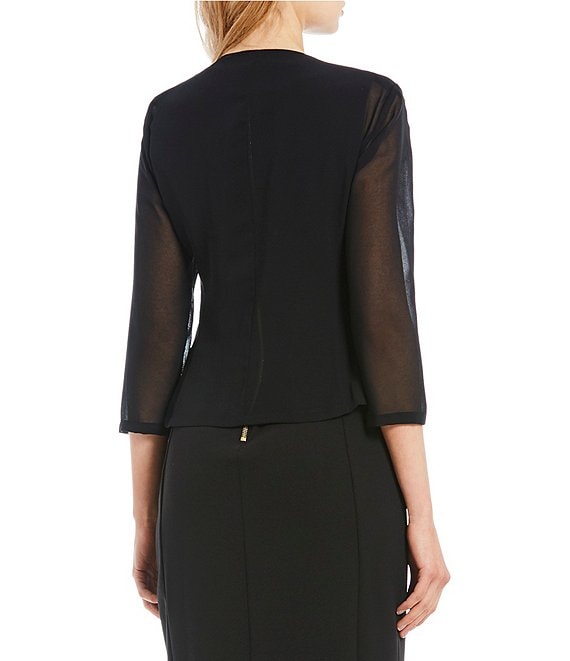 black chiffon shrug for dresses Black shrug sheer sleeves wrap bolero BridalSpain