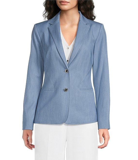 Calvin Klein Coordinating Indigo Twill Peak Lapel 2 Button Jacket
