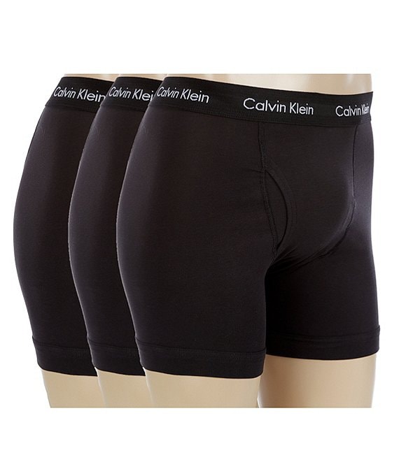 Calvin Klein Men's Cotton Stretch 3-Pack Boxer Brief Black/Blue