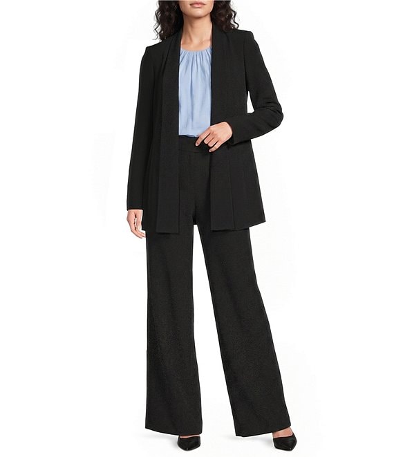Calvin Klein Crepe De Chine Open Front Long Sleeve Jacket