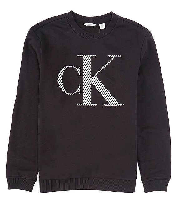 Calvin Klein Crew Monogram Fleece Sweatshirt | Dillard's