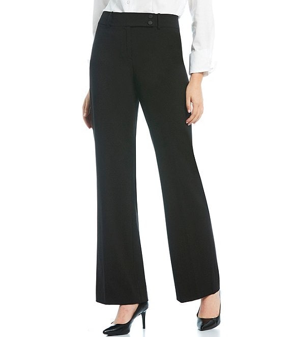 Calvin Klein Curvy Fit Roomy Hip Straight Leg Trouser Pants, Womens, 8, Charcoal