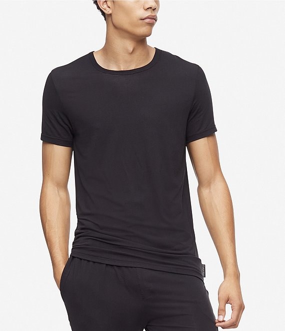 Color:Black - Image 1 - Eco-Conscious Short-Sleeve Lounge Tee