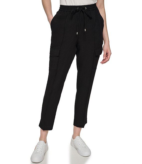 Calvin Klein Elastic Waist Drawstring Soft Cargo Pants | Dillard's