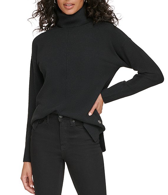 Calvin Klein Full Seamed Long Sleeve Turtleneck Sweater